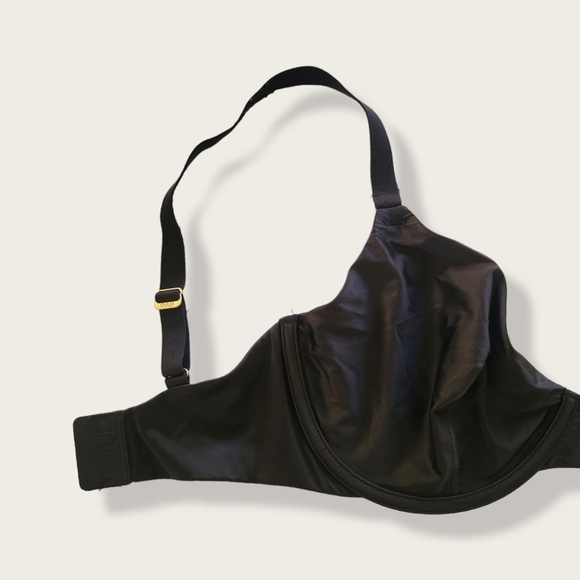 CUUP Bra The Plunge Satin Mesh Black Shine Bra 32H - Picture 9 of 16